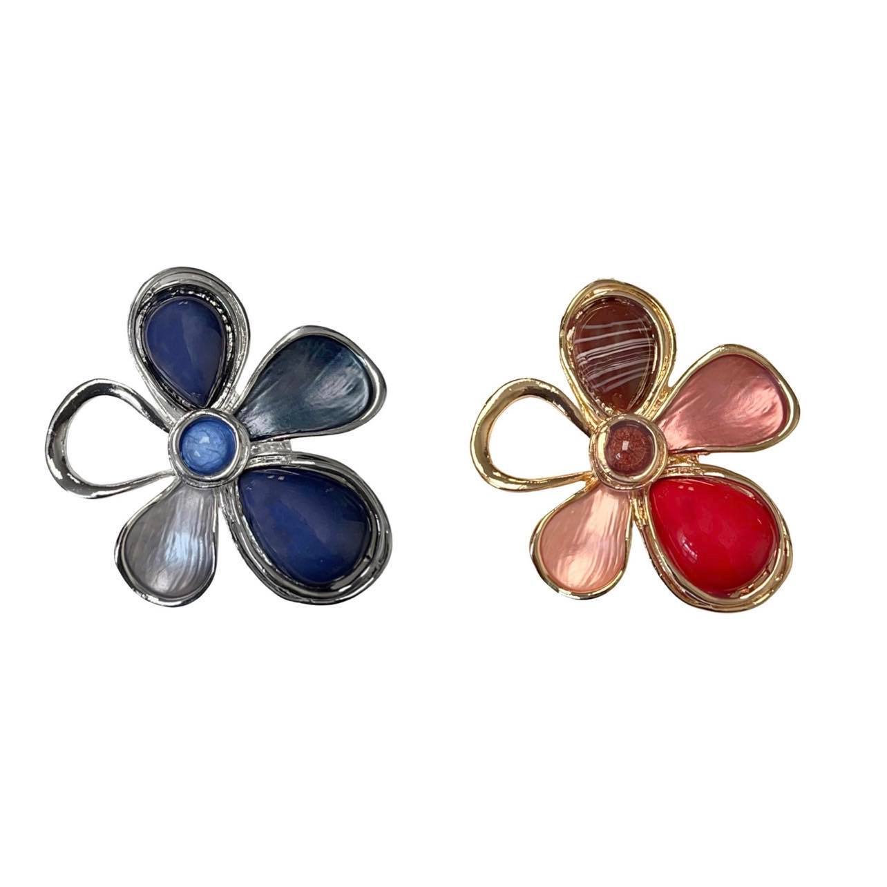 200890 Flora Enamelled Flower Magnetic Scarf Clip/Brooch (2 Colours ...