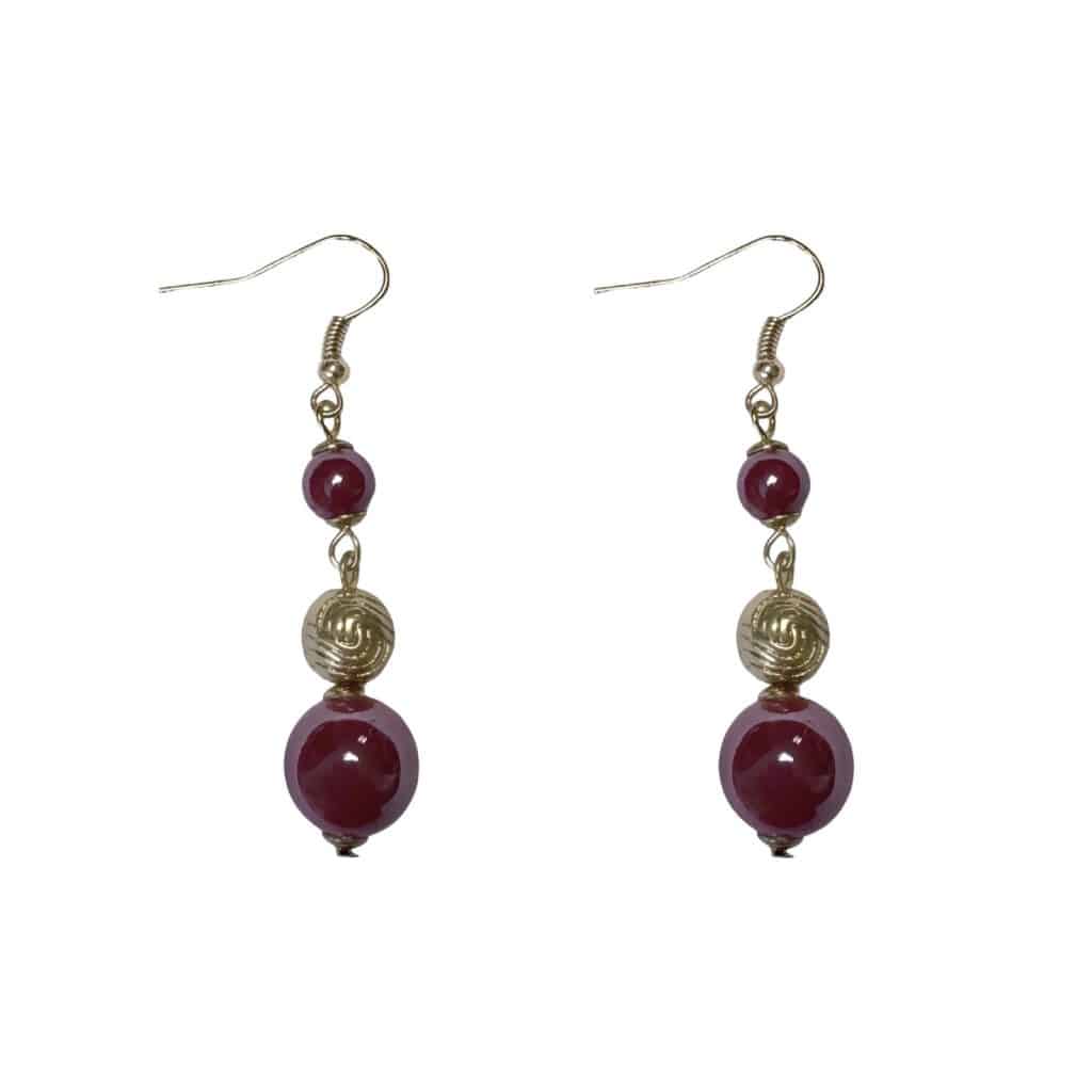 204276RD Katie Red Beaded Drop Earrings | SHSales Jewellery & Scarves ...